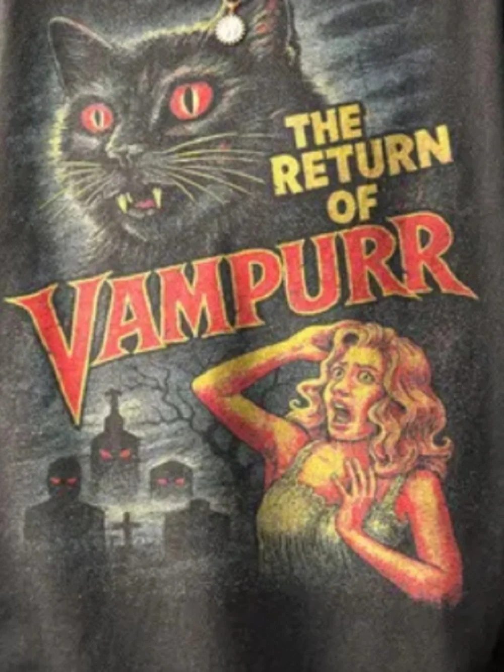 Comfort Colors Cat Vampurr Graphic Tee, Vintage The Return Of Vampurr T-Shirt